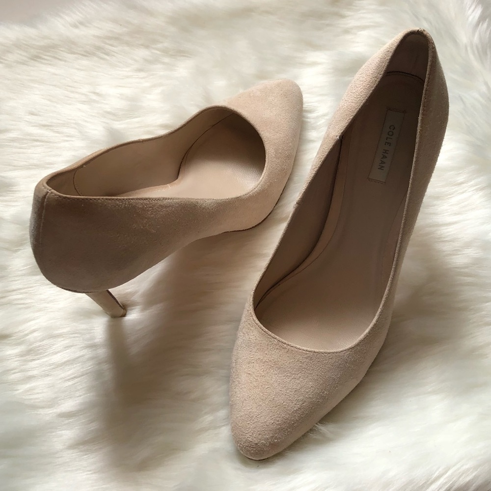 COLE HAAN Blush Pink Suede Eliza Pumps - Picture 2 of 8